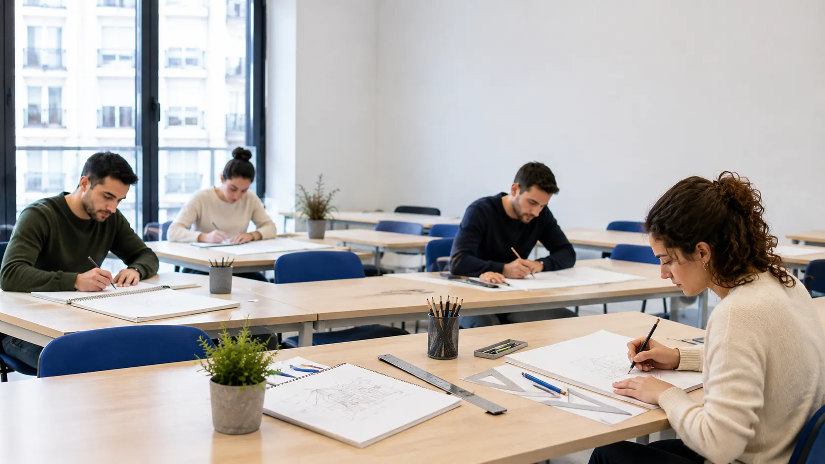 Opositores estudiando en la Academia Lince de Albacete